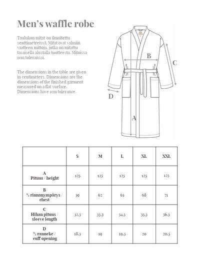 Miesten Vohvelikylpytakki, Sininen