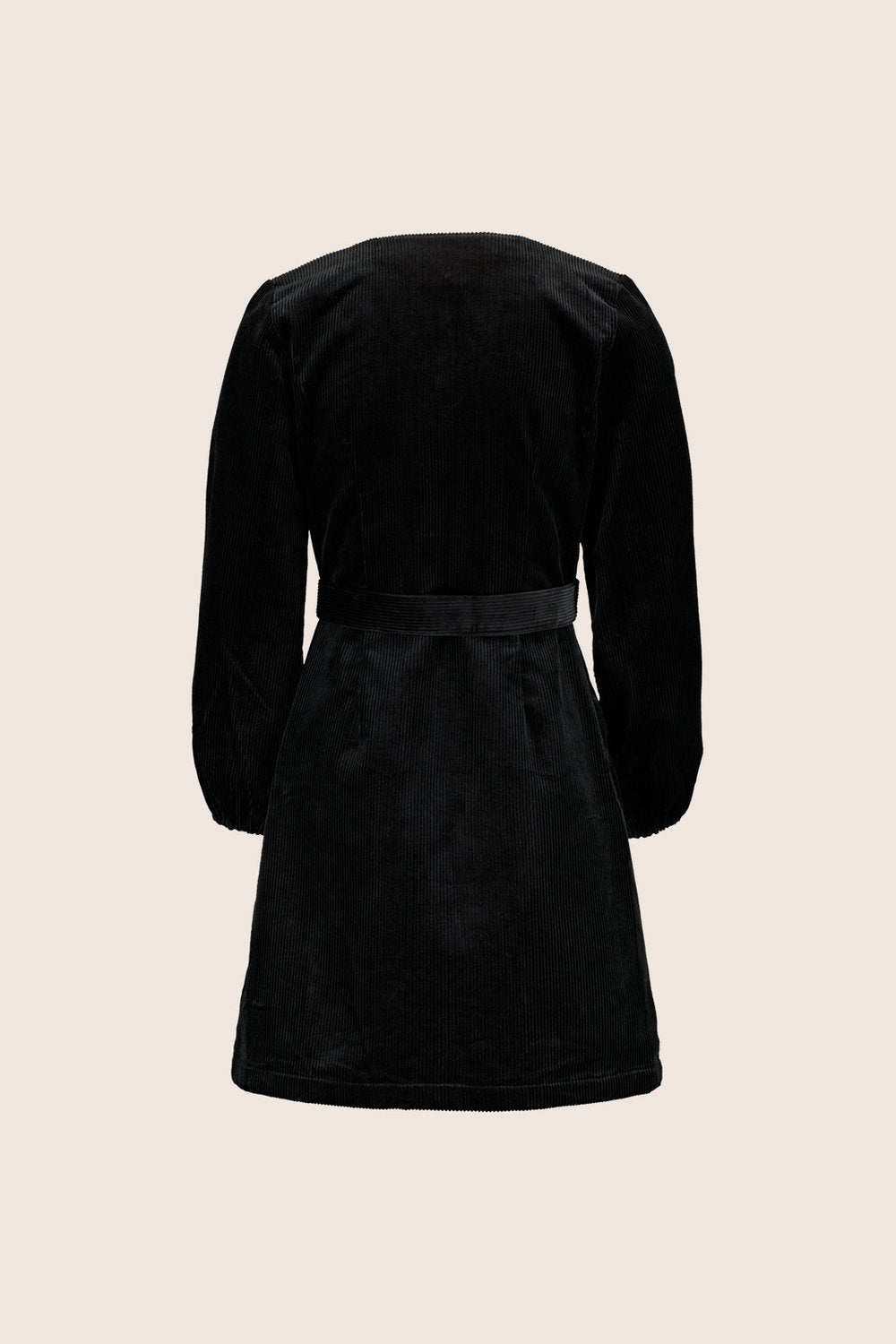Corduroy Wrap Dress, Black
